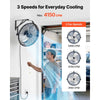 VEVOR Wall Mount Fan, 18 in Wall Mounted Hanging Fan with IP44-rated Protection, 3-Speed, Long Airflow Distance, Adjustable Rotation Angle, Powerful for Industry, Commercial, Garage, Workshop