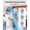 VEVOR Wall Mount Fan, 20 in Wall Mounted Hanging Fan Oscillating, 3-Speed, Long Airflow Distance, Adjustable Rotation Angle, Mechanical Powerful for Industry, Commercial, Garage, Workshop, Gym, Black