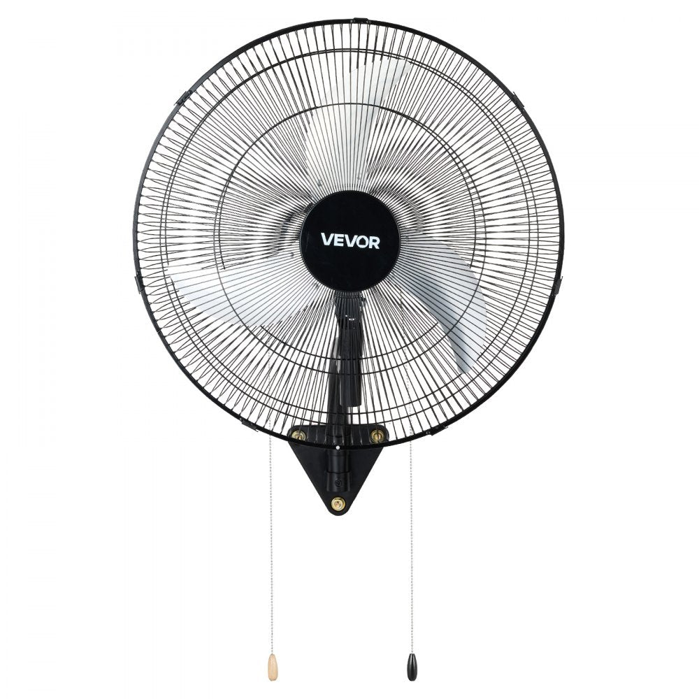 VEVOR Wall Mount Fan, 20 in Wall Mounted Hanging Fan Oscillating, 3-Speed, Long Airflow Distance, Adjustable Rotation Angle, Mechanical Powerful for Industry, Commercial, Garage, Workshop, Gym, 2 Pack