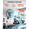 VEVOR Wall Mount Fan, 24 in Wall Mounted Hanging Fan with Oscillating & Mist, IP44-rated, 3-Speed, Powerful Air Reach, Mechanical Control, Long Airflow for Industry, Commercial, Garage, Workshop