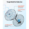 VEVOR Wall Mount Fan, 24 in Wall Mounted Hanging Fan with Oscillating & Mist, IP44-rated, 3-Speed, Powerful Air Reach, Mechanical Control, Long Airflow for Industry, Commercial, Garage, Workshop