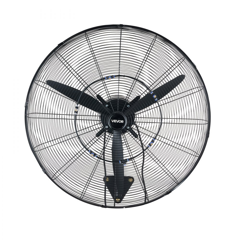 VEVOR Wall Mount Fan, 30 in Wall Mounted Hanging Fan with Oscillating & Mist, IP44-rated, 3-Speed, Powerful Air Reach, Mechanical Control, Long Airflow for Industry, Commercial, Garage, Workshop, Gym