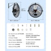 VEVOR Wall Mount Fan, 18 Inch, 3-speed High Velocity Max. 4150 CFM, Waterproof Industrial Wall Fan, Commercial or Residential for Warehouse, Greenhouse, Workshop, Patio, Black, ETL Listed