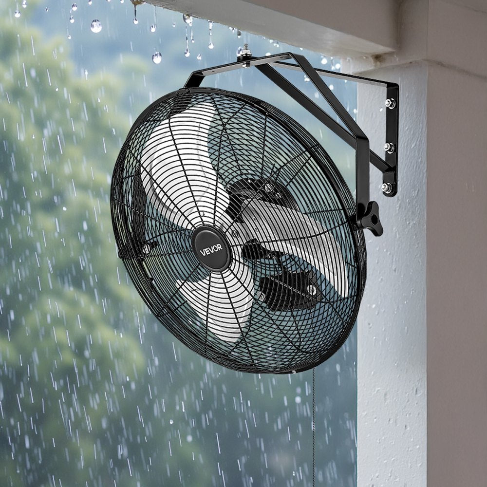 VEVOR 18 Inch Industrial Wall Mount Fan, High Velocity 4000 CFM Indoor Fan with 3 Speeds,  Powerful Motor Garage Wall Fan with Aluminum Blades for Workshop, Warehouse, Greenhouse, Commercial