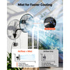 VEVOR Wall Mount Fan, 20 in Wall Mounted Hanging Fan with Oscillating & Mist, Remote, IP44-rated, 3-Speed, 18h Timer, Temperature Control, Powerful for Industry, Commercial, Garage, Workshop, Gym