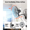 VEVOR Wall Mount Fan, 20 in Wall Mounted Hanging Fan with Oscillating & Mist, Remote, IP44-rated, 3-Speed, 18h Timer, Temperature Control, Powerful for Industry, Commercial, Garage, Workshop, Gym