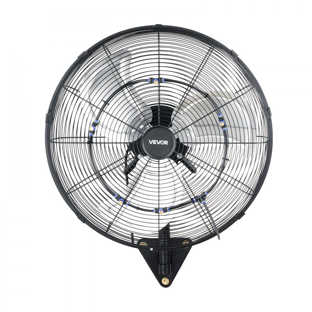 VEVOR Wall Mount Fan, 20 in Wall Mounted Hanging Fan with Oscillating & Mist, Remote, IP44-rated, 3-Speed, 18h Timer, Temperature Control, Powerful for Industry, Commercial, Garage, Workshop, Gym