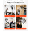 VEVOR Wall Mount Fan, 20 in Wall Mounted Hanging Fan, 3-Speed, Long Airflow Distance, Adjustable Rotation Angle, Mechanical Control, Powerful for Industry, Commercial, Garage, Workshop, Gym, 2 Pack