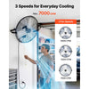 VEVOR Wall Mount Fan, 24 in Wall Mounted Hanging Fan, 3-Speed, Long Airflow Distance, Adjustable Rotation Angle, Mechanical Control, Powerful for Industry, Commercial, Garage, Workshop, Gym, Black