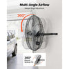 VEVOR Wall Mount Fan, 24 in Wall Mounted Hanging Fan, 3-Speed, Long Airflow Distance, Adjustable Rotation Angle, Mechanical Control, Powerful for Industry, Commercial, Garage, Workshop, Gym, Black