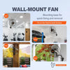 VEVOR Wall Mount Fan, 18 Inch, 3-speed High Velocity Max. 4000 CFM Oscillating Industrial Wall Fan, Commercial or Residential for Warehouse, Greenhouse, Workshop, Patio, Basement, Black, ETL Listed