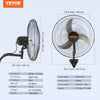 VEVOR Wall Mount Fan, 20 Inch, 3-speed High Velocity Max. 4650 CFM Oscillating Industrial Wall Fan, Commercial or Residential for Warehouse, Greenhouse, Workshop, Patio, Basement, Black, ETL Listed