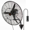 VEVOR Wall-Mount Misting Fan, 24 Inch, 3-speed High Velocity Max. 7000 CFM, Waterproof Oscillating Industrial Wall Fan, Commercial or Residential for Warehouse, Greenhouse, Workshop, Black, ETL Listed