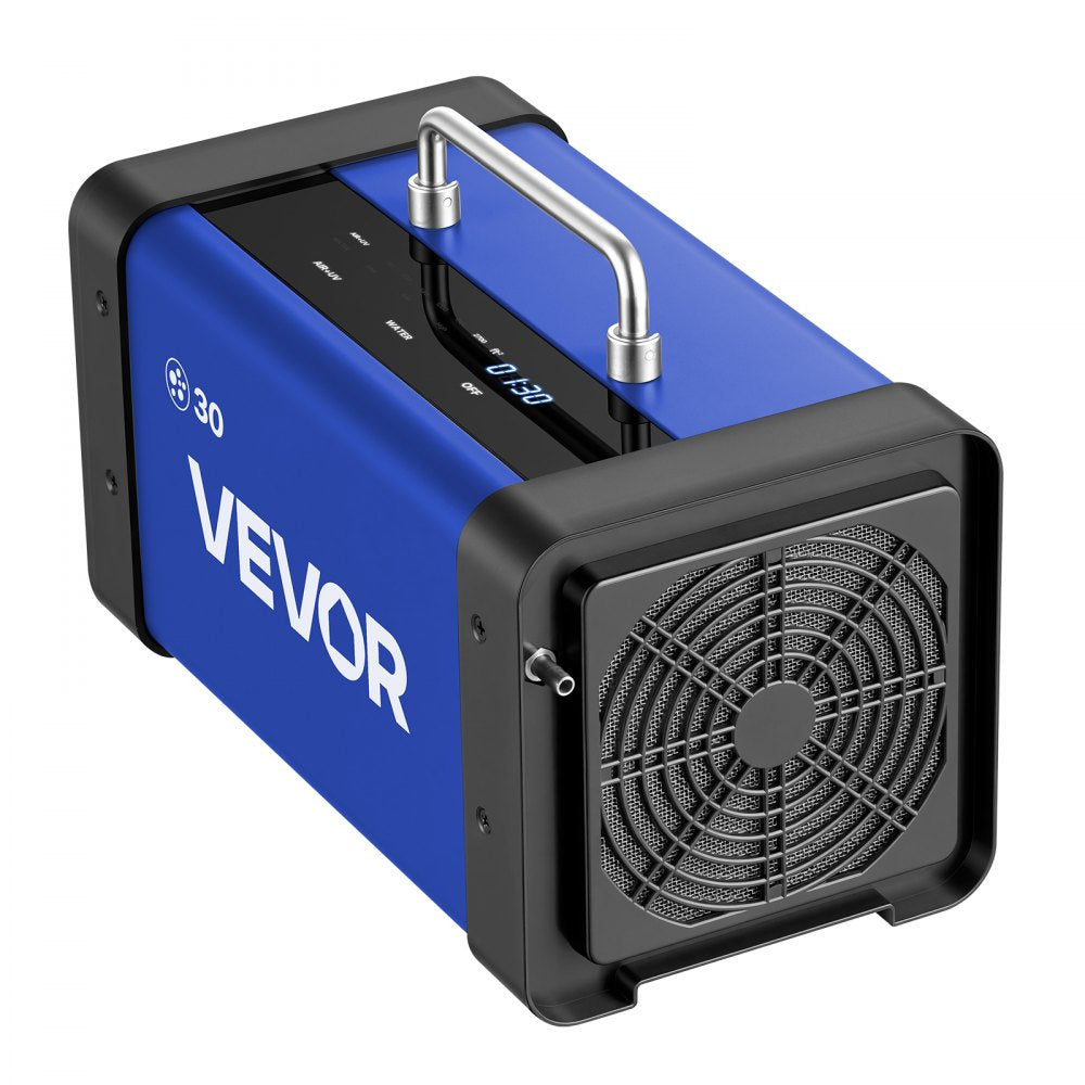 VEVOR Ozone Generator, 30000mg/h Commercial Ozone Machine, with 15s Delayed Start & Dual-Hose Water Mode & LCD Touchscreen, Industrial Deodorizer for Car, Smoke, Home Odors, Up to 2700 sq.ft