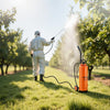 VEVOR Industrial Concrete Sprayer with Wheeled Cart, 5 Gallon Stainless Steel Sprayer, Heavy Duty Tri-Poxy Pump Sprayers, 20.5''Wand, 48" & 120" Hoses, 2 Brass Nozzles for Construction, Lawn & Garden