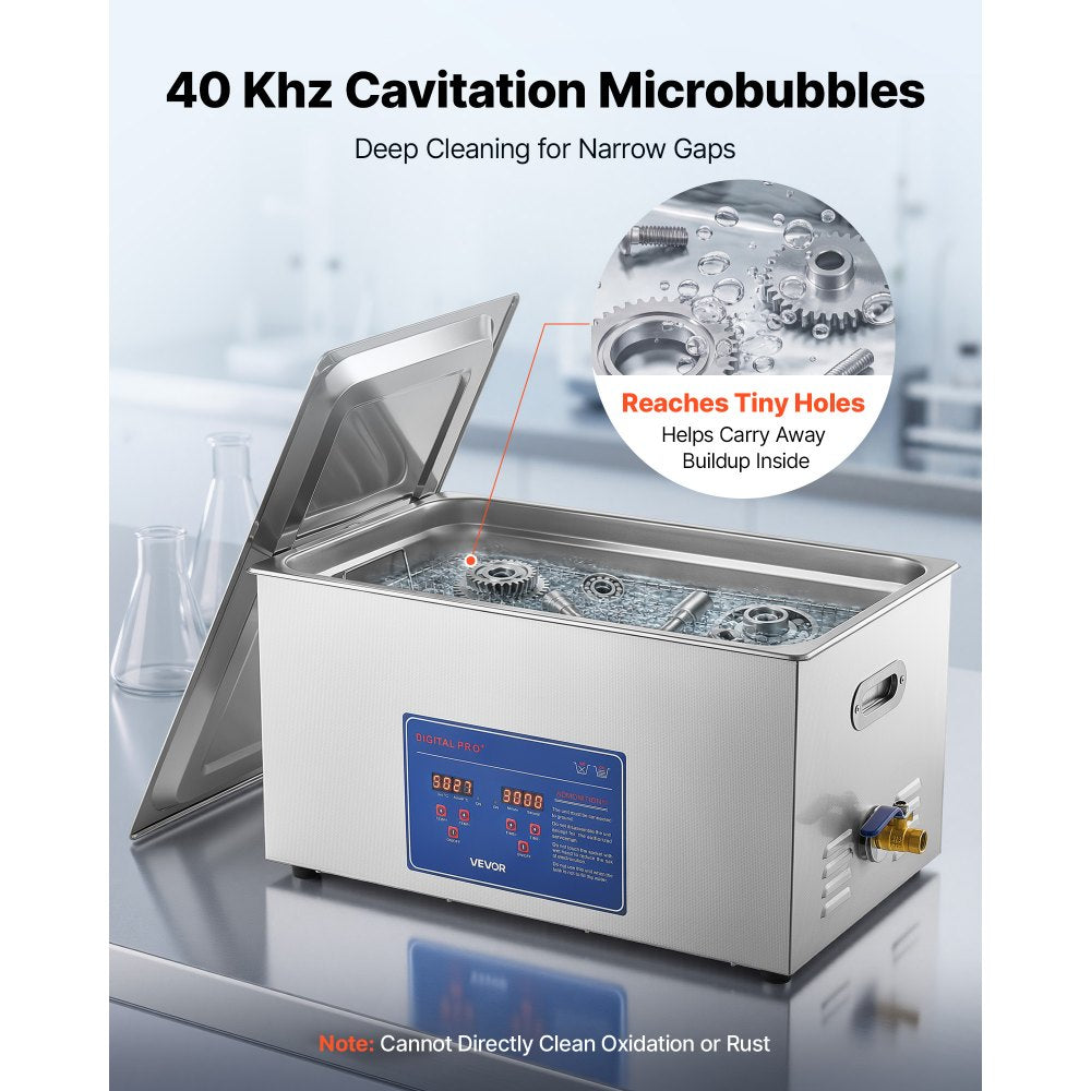 VEVOR Ultrasonic Cleaner 22L-Class Capacity Ultrasonic Parts Cleaner 40kHz, Digital Time and Temp Control, Stainless Steel Ultra Sonic Cleaning Machine with Cleaning Baskets, for Auto Parts, Glasses