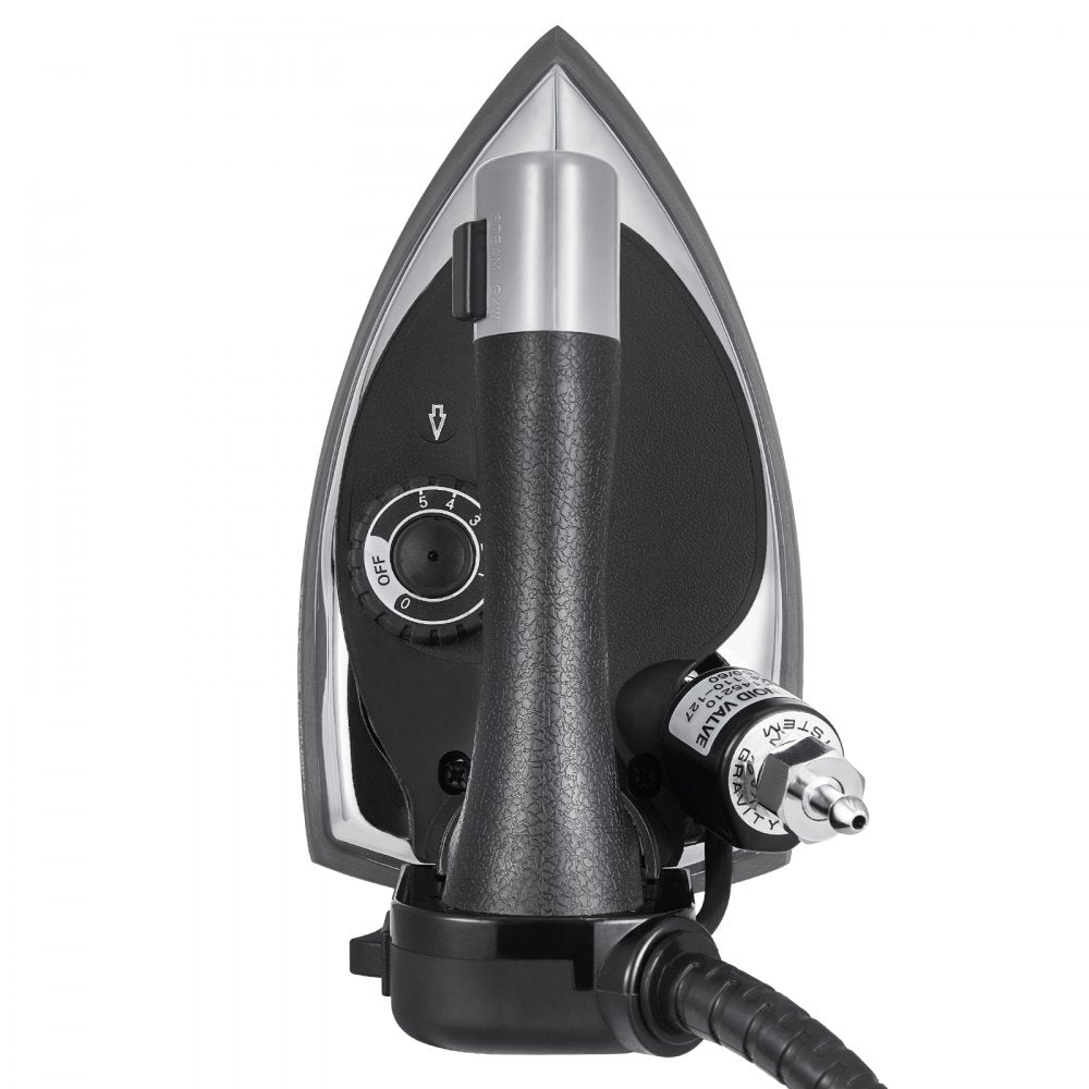 VEVOR Gravity Feed Steam Iron, 1000W Gravity Feed Iron with 3.5 L Large Capacity Tank, Demineralizer Cartridges, Non-Stick Ironing Shoe, 5 Temperature Settings, Industrial Electric Steam for Ironing