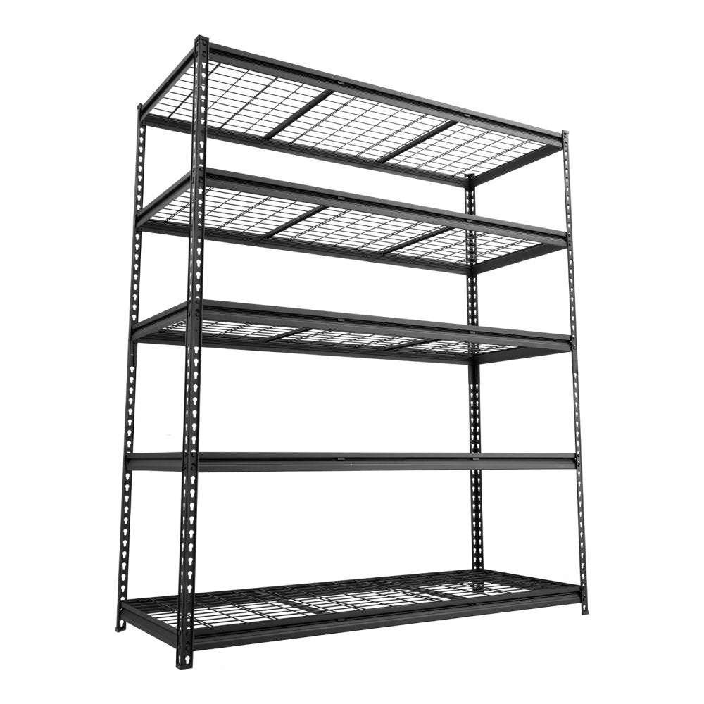 VEVOR Storage Shelves, 5-Tier 3000 lbs Garage Shelving 60 x 24 x 71.4 in, for Garage, Basement, Warehouse, Workshop, Heavy-Duty Metal Stable Construction, Adjustable Wire Racks, with Gloves, Black