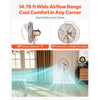 VEVOR Industrial Pedestal Fan, 16 Inch 75-Degree Oscillating Fan, Height Adjustable Standing Fans with 3 Adjustable Speeds, High Power Floor Fans for Bedroom, Living Room, Home, Office, Copper
