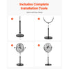 VEVOR Industrial Pedestal Fan, 18 Inch Standing Fan with 45.3 to 57.9 Inches Adjustable Height, Floor Fans with 3 Adjustable Speeds, High Power Fans for Warehouse,Garage,Commercial,Residential, Black