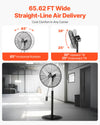 VEVOR Industrial Pedestal Fan, 24 Inch 85-Degree Oscillating Fan, Height Adjustable Standing Fans with 3 Adjustable Speeds, High Power Fans for Warehouse,Garage,Commercial, Black