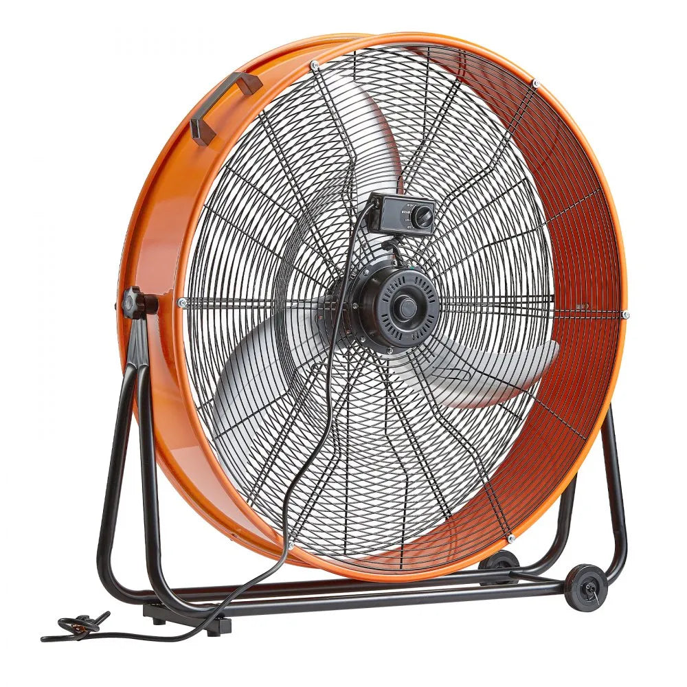 VEVOR Drum Fan, 30 Inch High Velocity Industrial Shop Fan, Heavy Duty Commercial Use 3-Speed 13000CFM, 360°Adjustable Tilting Industrial Floor Fan for Warehouse,Workshop,Factory, Basement