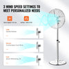 VEVOR Industrial Pedestal Fan, 16 Inch Oscillating Standing Fan, Adjustable Height Floor Stand Floor fan with 3 Adjustable Speeds, High Power Tall Fan for Bedroom, Living Room, Home Office