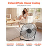 VEVOR Floor Fan, 3 Speeds High Velocity Heavy Duty 18 Inch Industrial Fan, 4000 CFM 360° Adjustable Tilt 19.69 ft/sec Airflow Large Metal Fan, for Home, Gym, Office, Garage, Commercial Shop & Bedroom