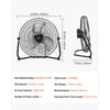 VEVOR Floor Fan, 3 Speeds High Velocity Heavy Duty 18 Inch Industrial Fan, 4000 CFM 360° Adjustable Tilt 19.69 ft/sec Airflow Large Metal Fan, for Home, Gym, Office, Garage, Commercial Shop & Bedroom