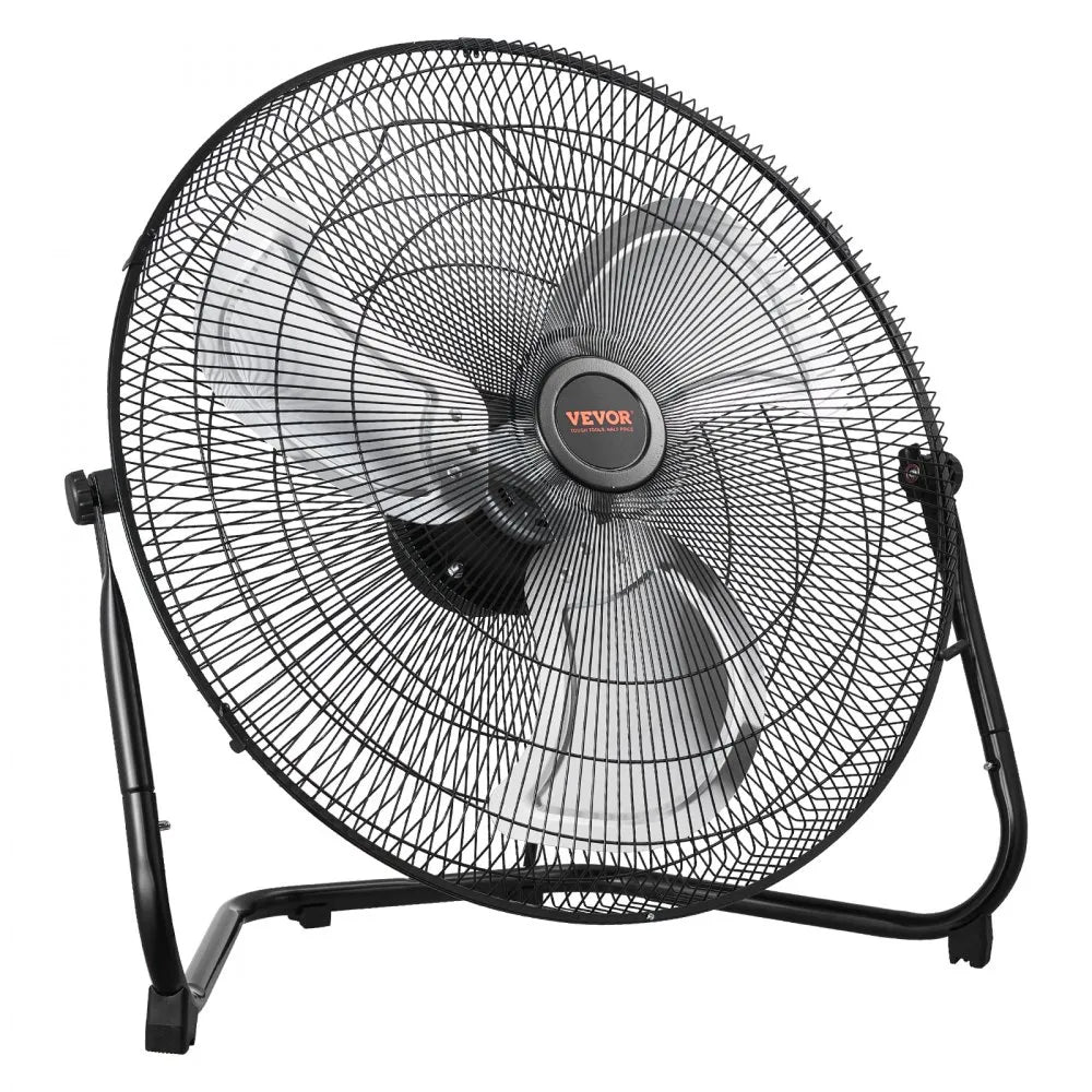 VEVOR Floor Fan, 3 Speeds High Velocity Heavy Duty 20 Inch Industrial Fan, 4800 CFM 360° Adjustable Tilt 21.33 ft/sec Airflow Large Metal Fan, for Home, Gym, Office, Garage, Commercial Shop & Bedroom