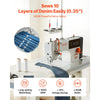 VEVOR Industrial Sewing Machine, 550W Lockstitch Sewing Machine Set with Servo Motor and Table Stand, Auto Thread Trimmer, 5000 SPM High Speed, Metal Frame, LCD Panel, LED Light, for Cotton, Denim
