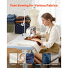 VEVOR Industrial Sewing Machine, 550W Lockstitch Sewing Machine Set with Servo Motor and Table Stand, 5000 SPM High Speed, Metal Frame, LCD Panel, LED Light, for Cotton, Wool, Denim, Leather, Canvas