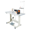VEVOR Industrial Sewing Machine, 550W Lockstitch Sewing Machine Set with Servo Motor and Table Stand, 5000 SPM High Speed, Metal Frame, LCD Panel, LED Light, for Cotton, Wool, Denim, Leather, Canvas