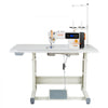 VEVOR Industrial Sewing Machine, 550W Lockstitch Sewing Machine Set with Servo Motor and Table Stand, 5000 SPM High Speed, Metal Frame, LCD Panel, LED Light, for Cotton, Wool, Denim, Leather, Canvas