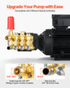 VEVOR Electric Pressure Washer Pump Kit connection sizes 3/8 in NPT outlet and 3/4 in inlet