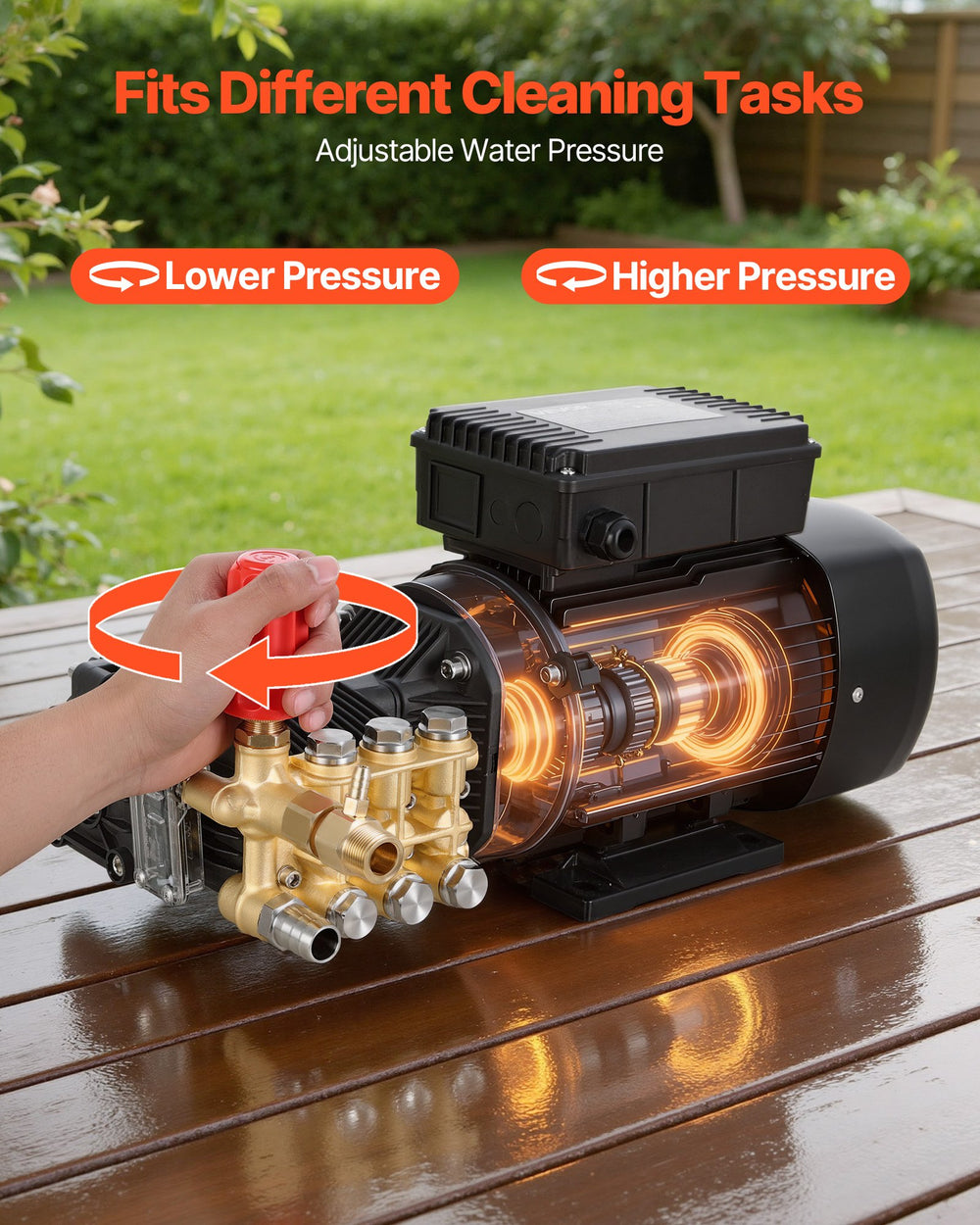 VEVOR Electric Pressure Washer Pump Kit adjustable water pressure