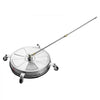 VEVOR 18" Pressure Washer Surface Cleaner, Stainless Steel Pressure Washer Attachments with 4 Wheels, 4000 Max PSI, 1/4 Quick Connector, 2 Spray Nozzles, 2 Extended Wands for Concrete, Patio, Deck