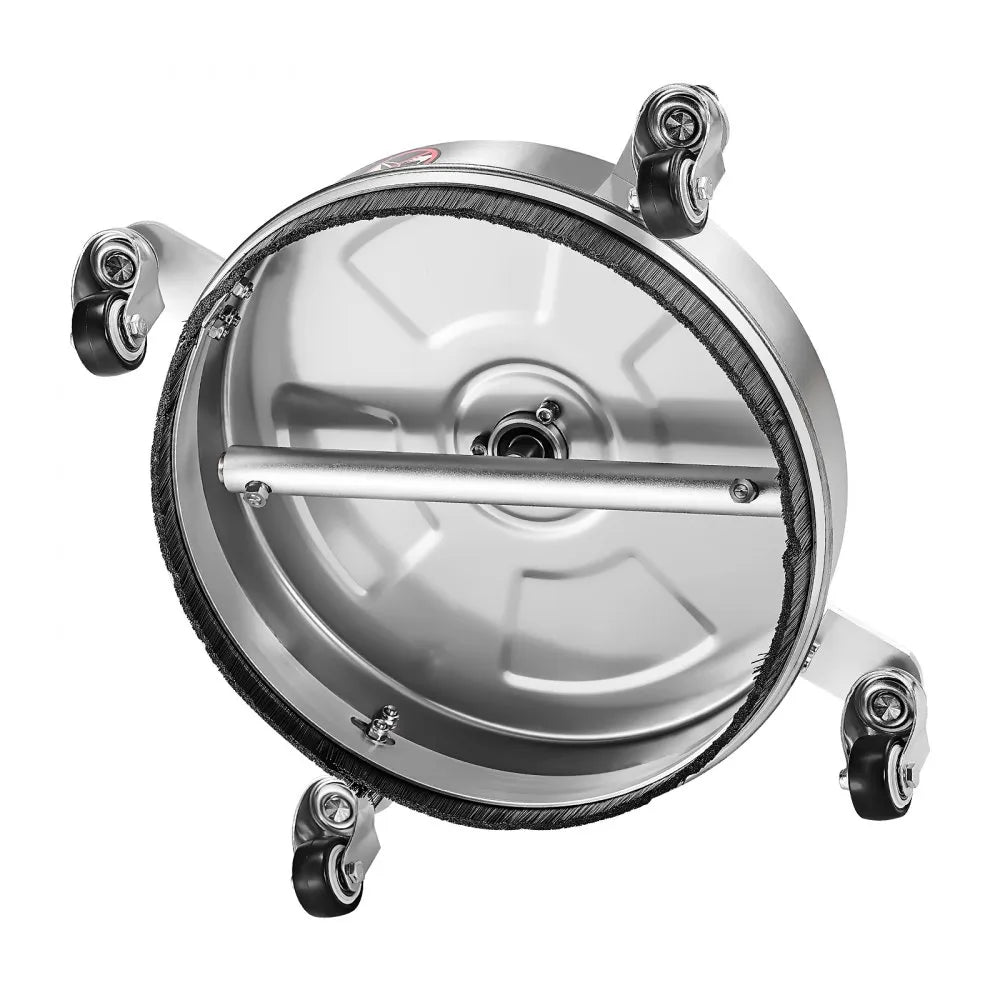 VEVOR 14" Pressure Washer Surface Cleaner, Stainless Steel Pressure Washer Attachments with 4 Wheels, 4000 Max PSI, 1/4 Quick Connector, 2 Spray Nozzles, 2 Extended Wands for Concrete, Patio, Deck