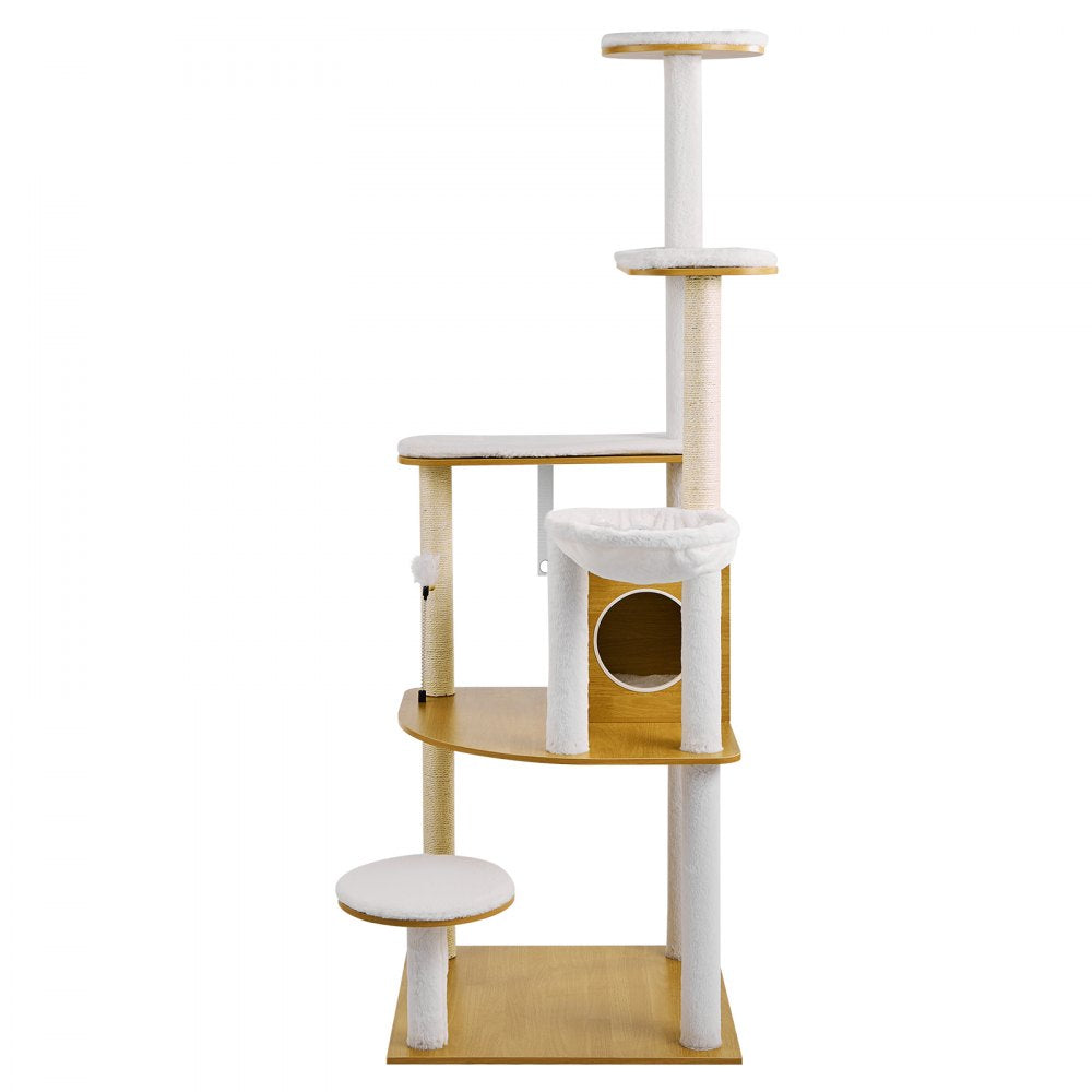 VEVOR Large Cat Tree, 68.9 inches Tall, Cat Tower, Multi-level Cat Condo Furniture Activity Center with Cozy Perches, Sisal Scratching Posts, Hammock, Big Kittens House for Indoor Cats Play & Rest