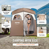 VEVOR Camping Shower Tent, 83" x 42" x 83" 2 Rooms Oversize Outdoor Portable Shelter, Privacy Tent with Detachable Top, Pockets, Hanging Rope and Clothesline, for Dressing, Changing, Toilet, Bathroom