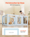VEVOR transparent dog whelping pen with windows, 360 degree visibility graphic