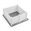 VEVOR Dogs Whelping Box, 38.6 x 38.6 x 18.1 inch, Plastic PVC Puppies Playpen with Height Adjustable Door and Washable Pee Pad, Anti-Deformation Indoor Puppy Play Pen for Medium Breed Dogs, Milk White