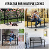 VEVOR Outdoor Bench,46 inches Metal Garden Bench for Outdoors, 480 lbs Load Capacity Bench,  Outdoor Garden Park Bench with Backrest and Armrests, Patio Bench for Garden, Park, Yard, Front Porch
