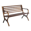 VEVOR Outdoor Bench, 50 inch, Carbon Steel Metal Frame with Slatted Pattern Backrest and Round Edge Armrests, Weatherproof Outside Bench for Patio, Garden, Park, Yard, Front Porch, Antique Bronze