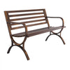 VEVOR Outdoor Bench, 50 inch, Carbon Steel Metal Frame with Slatted Pattern Backrest and Round Edge Armrests, Weatherproof Outside Bench for Patio, Garden, Park, Yard, Front Porch, Antique Bronze