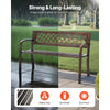 VEVOR Outdoor Bench, 46 inch, Carbon Steel Metal Frame with PVC Mesh Pattern Backrest and Round Edge Armrests, Weatherproof Outside Bench for Patio, Garden, Park, Yard, Front Porch, Antique Bronze
