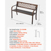 VEVOR Outdoor Bench, 46 inch, Carbon Steel Metal Frame with PVC Mesh Pattern Backrest and Round Edge Armrests, Weatherproof Outside Bench for Patio, Garden, Park, Yard, Front Porch, Antique Bronze