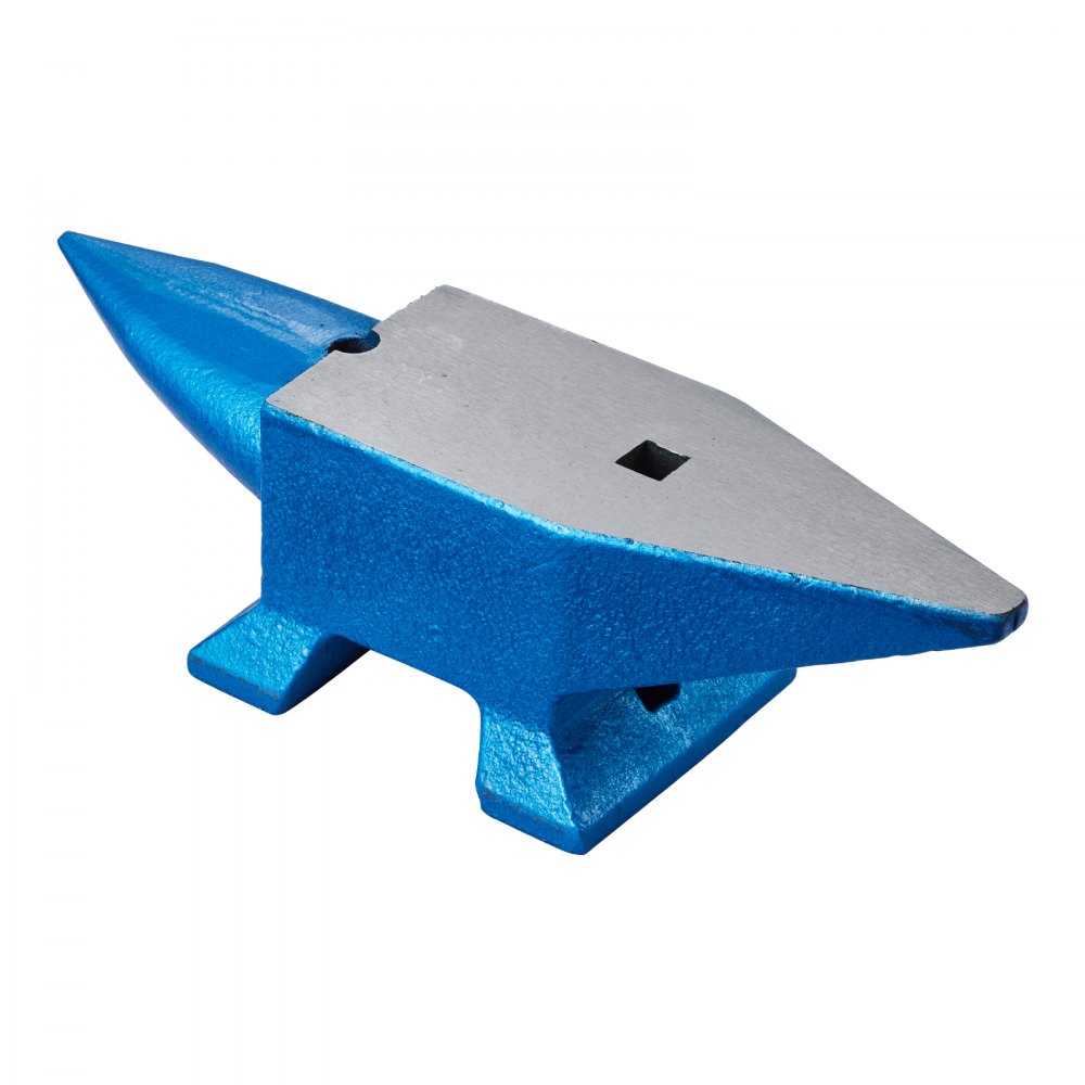 VEVOR Single Horn Anvil 22Lbs Steel Anvil Blacksmith for Sale Forge Steel Tools with Round and Square Hole and Equipment Anvil Rugged Blacksmith Jewelers Durable and Robust Metalsmith Tool