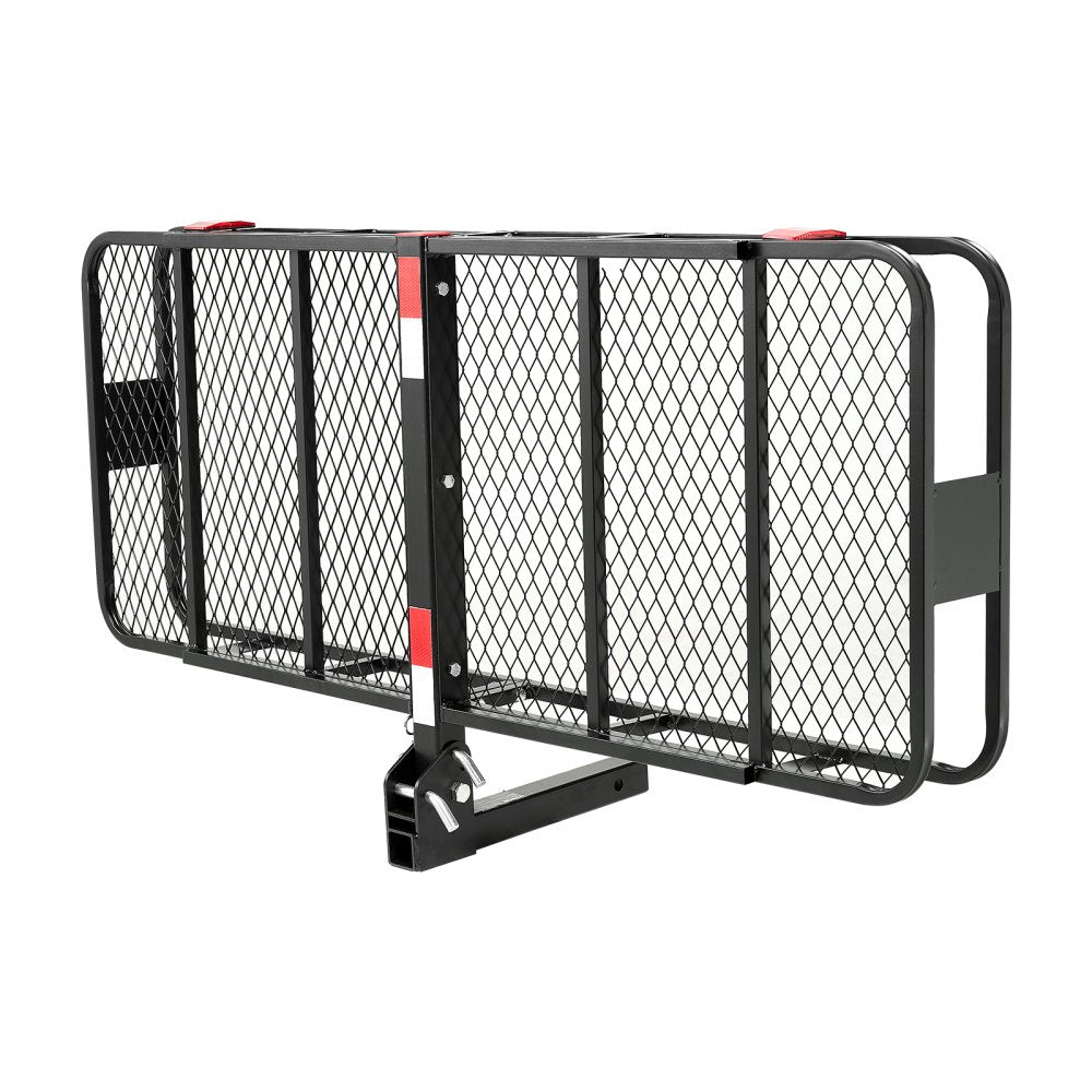 VEVOR 60" x 24" x 6", Hitch Cargo Carrier, 500 lbs Capacity Hitch Cargo Carrier with Nighttime Reflective Reminder, Folding Hitch Mount Cargo Carrier with Hitch Stabilizer, Fit for SUVs