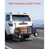 VEVOR Hitch Mount Cargo Carrier on Wheels, 36.2" x 21.3" x 11.8", 2-in-1 Folding Rear Luggage Rack Basket & Cargo Cart with Hitch Stabilizer, Fits 2" Receiver for SUV Pickups, 400LBS Load Capacity